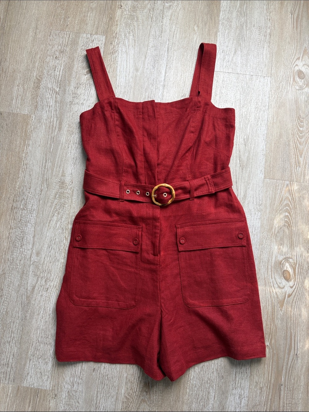 New Belle Vere Belted Linen Romper